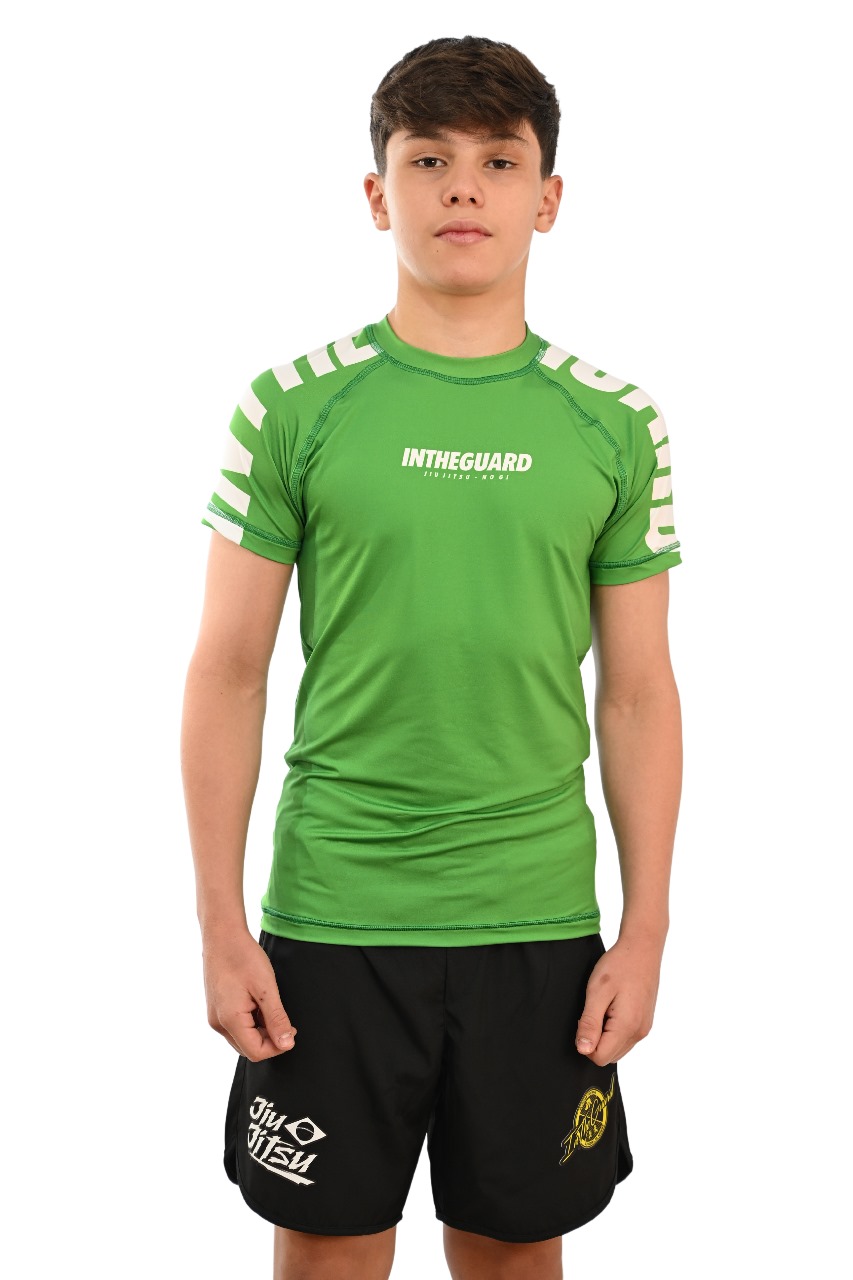 Rash Guard Infantil Cores Faixas Verde
