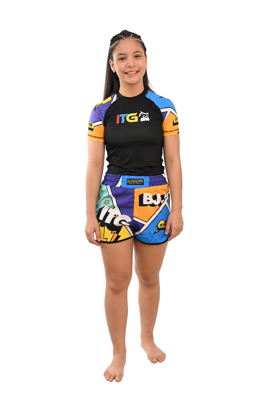 Rash Guard Infantil Feminina Colors Preta