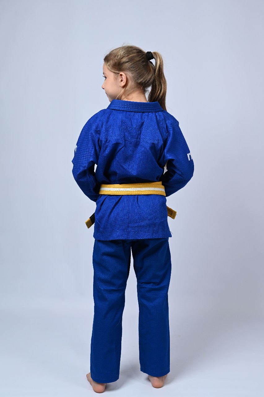 Kimono Infantil In The Guard Feminino Xadrez Azul