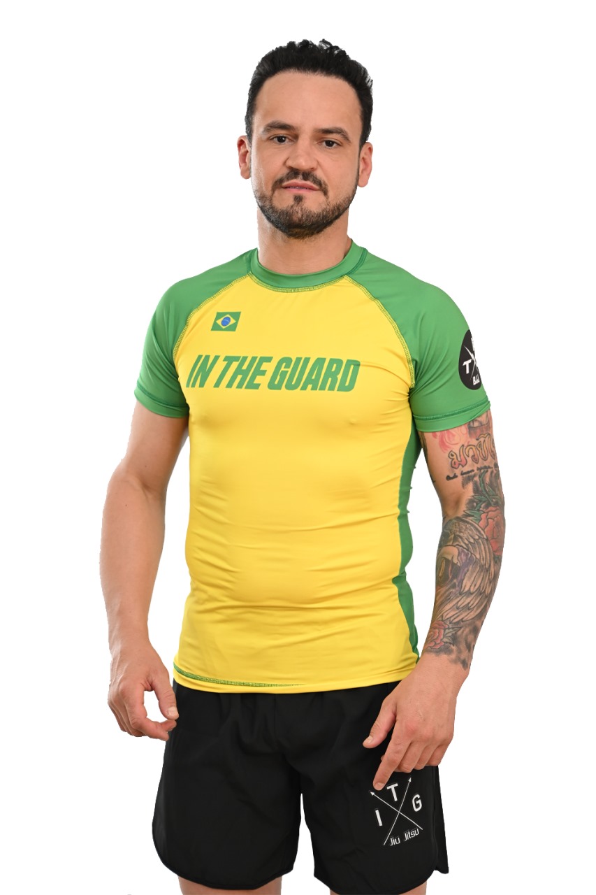 Rash Guard Masculina Brasil Amarelo