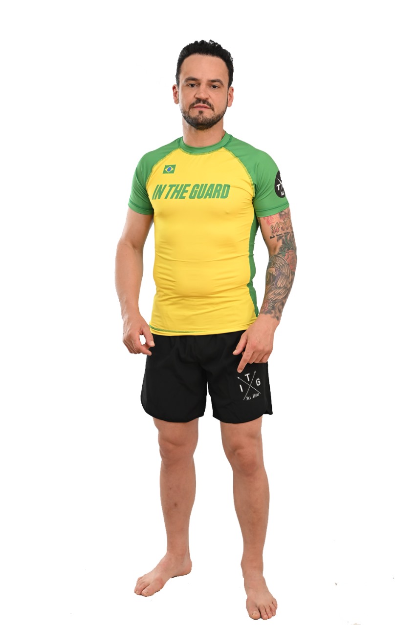 Rash Guard Masculina Brasil Amarelo