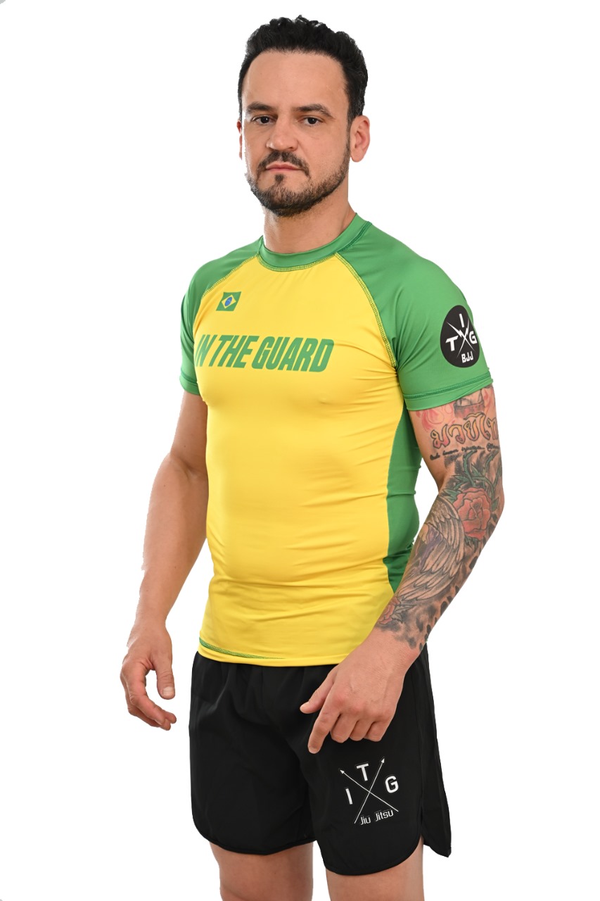 Rash Guard Masculina Brasil Amarelo