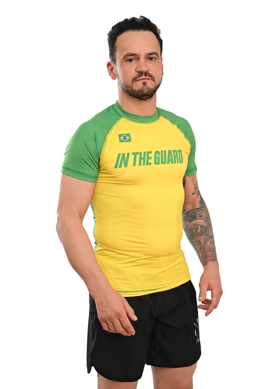 Rash Guard Masculina Brasil Amarelo