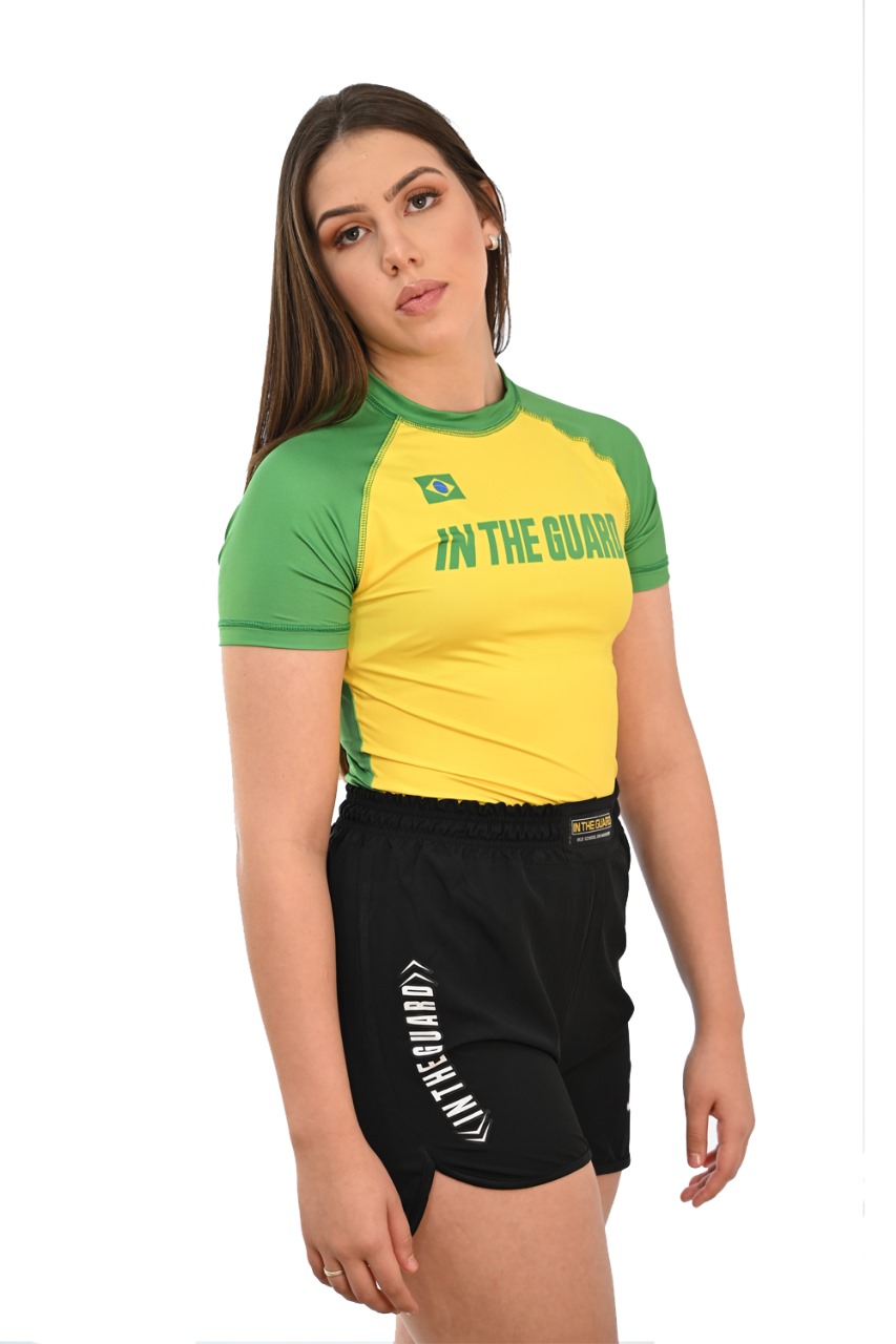 Rash Guard Feminina Brasil Amarelo