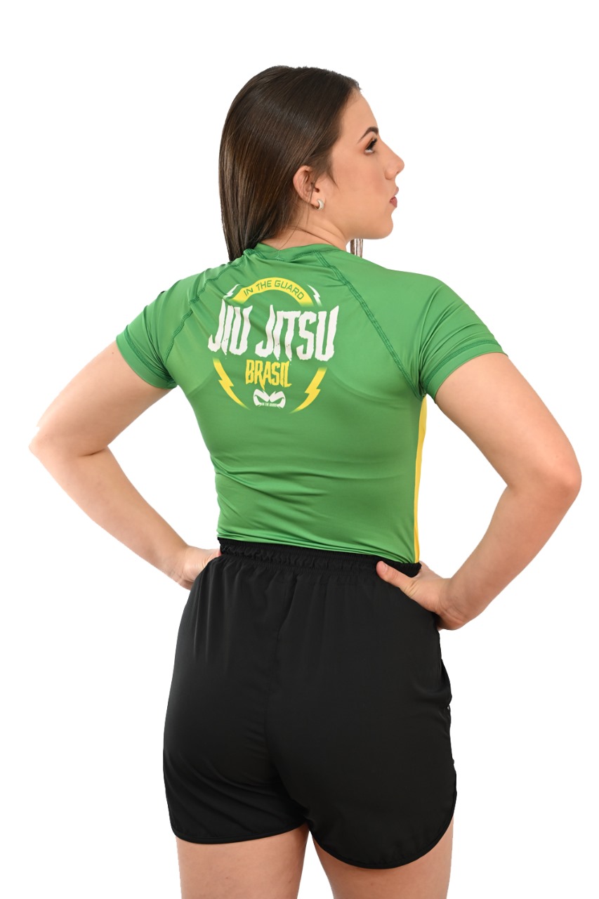Rash Guard Feminina Brasil Amarelo