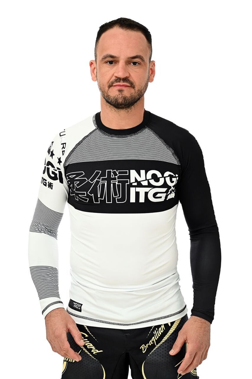 Rash Guard Masculina No-Gi Branca M. Longa