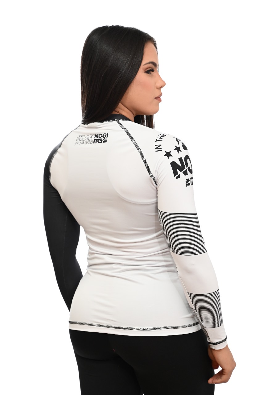 Rash Guard Feminina No-GI Branca M. Longa
