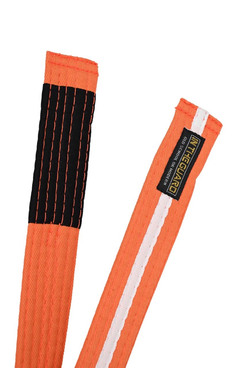 Faixa Jiu Jitsu Infantil Laranja com Listra Branca