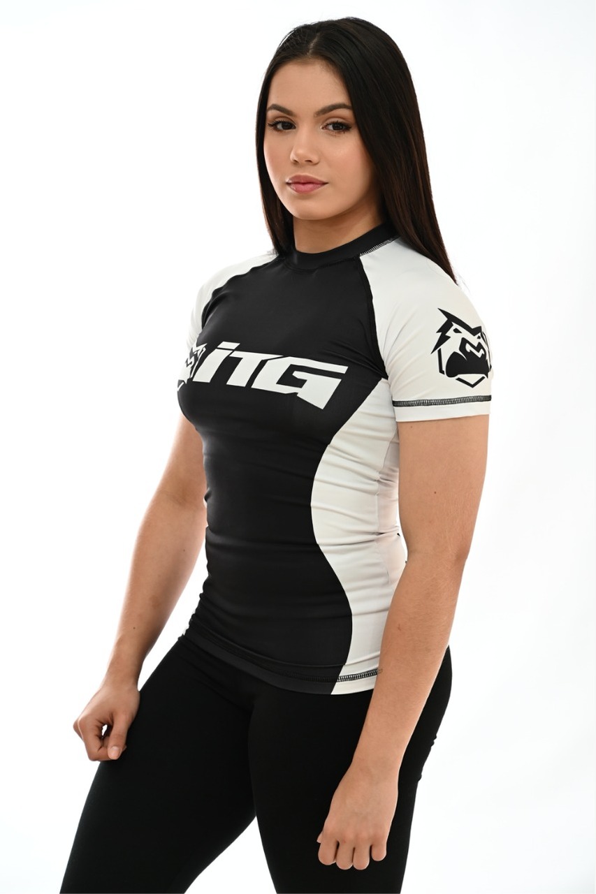 Rash Guard Feminina ITG Manga Curta Branca