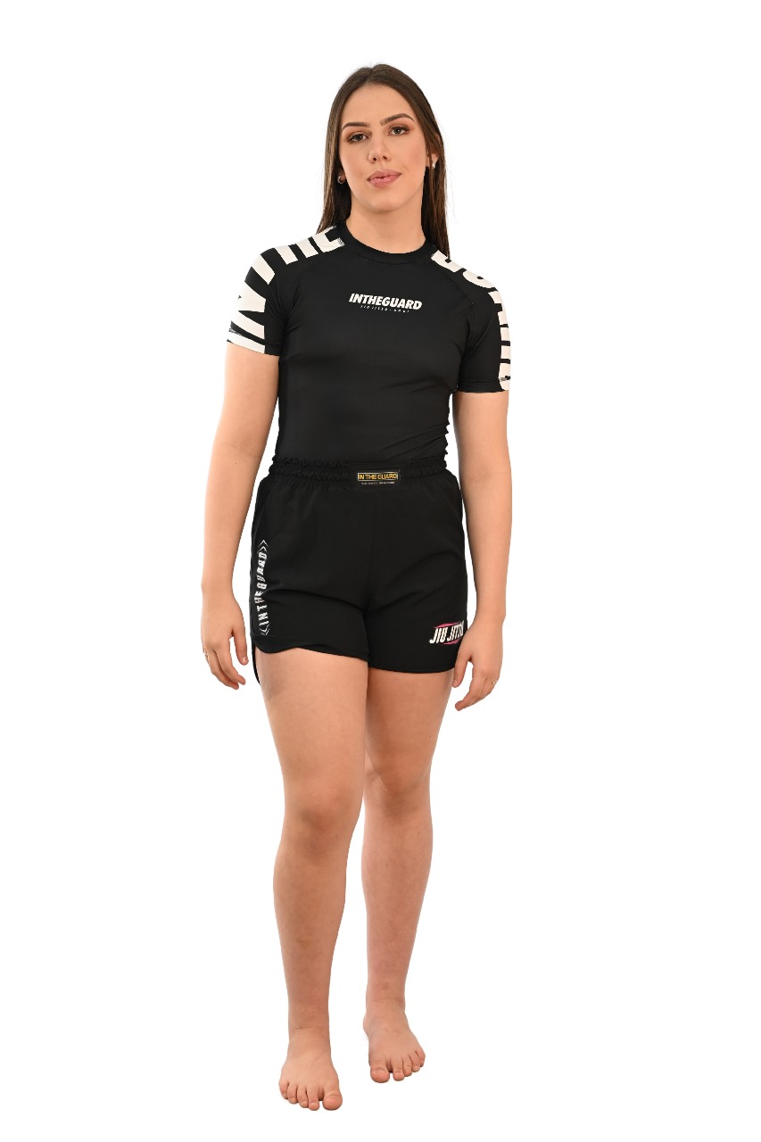 Rash Guard Feminina Cores Faixas Preta