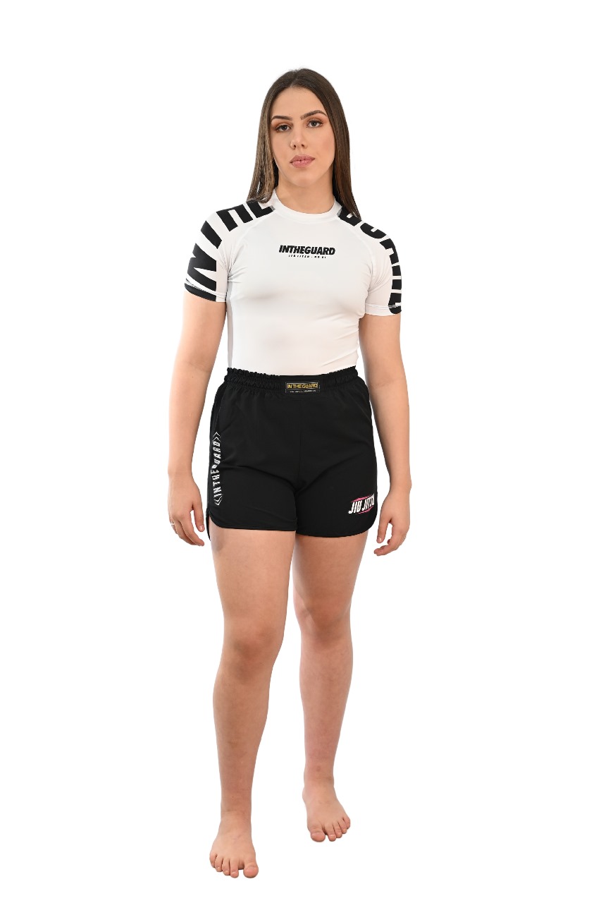 Rash Guard Feminina Cores Faixas Branca